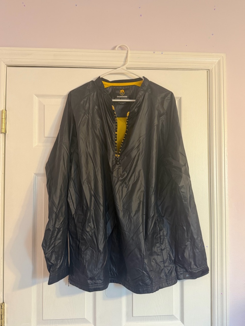 Men's Black Windbreaker with Yellow Lining